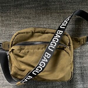 Original White Letter Strap Baggu Khaki Belt Bag Fanny Pack Crossbody